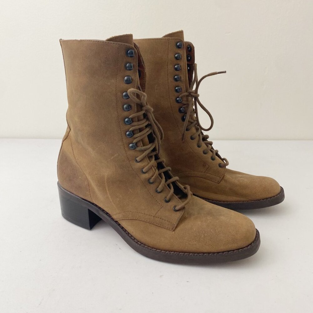 Vintage Nine West Boots Lace-Up Shoes Brown Combat